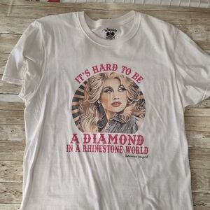 White T-Shirt with Dolly Graphic